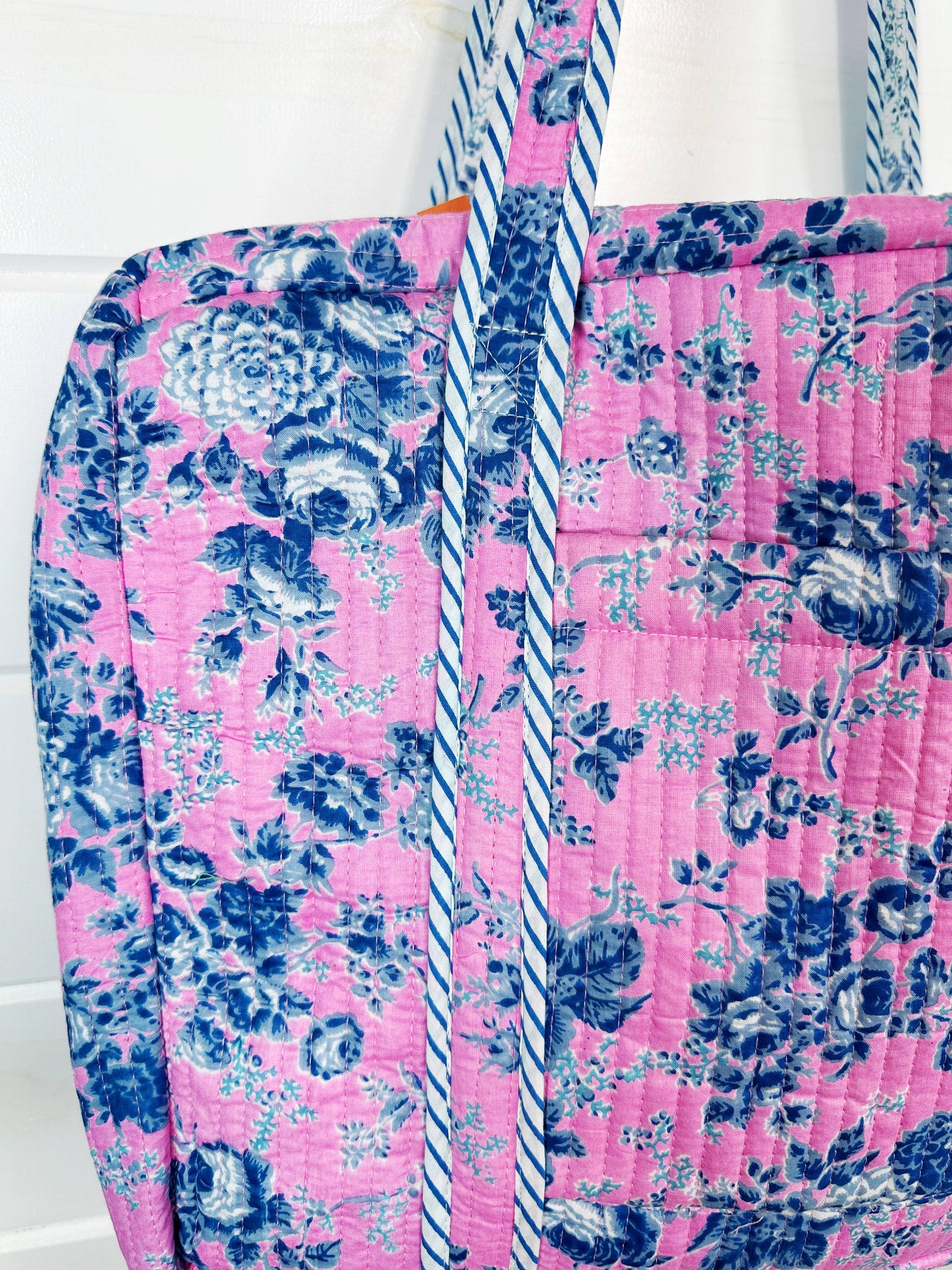 Quilted Duffle Bag | Cottage Floral Weekender Overnight Bag