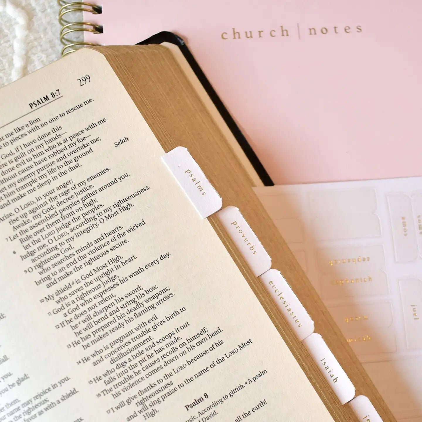 Pink and Cream Bible Tabs