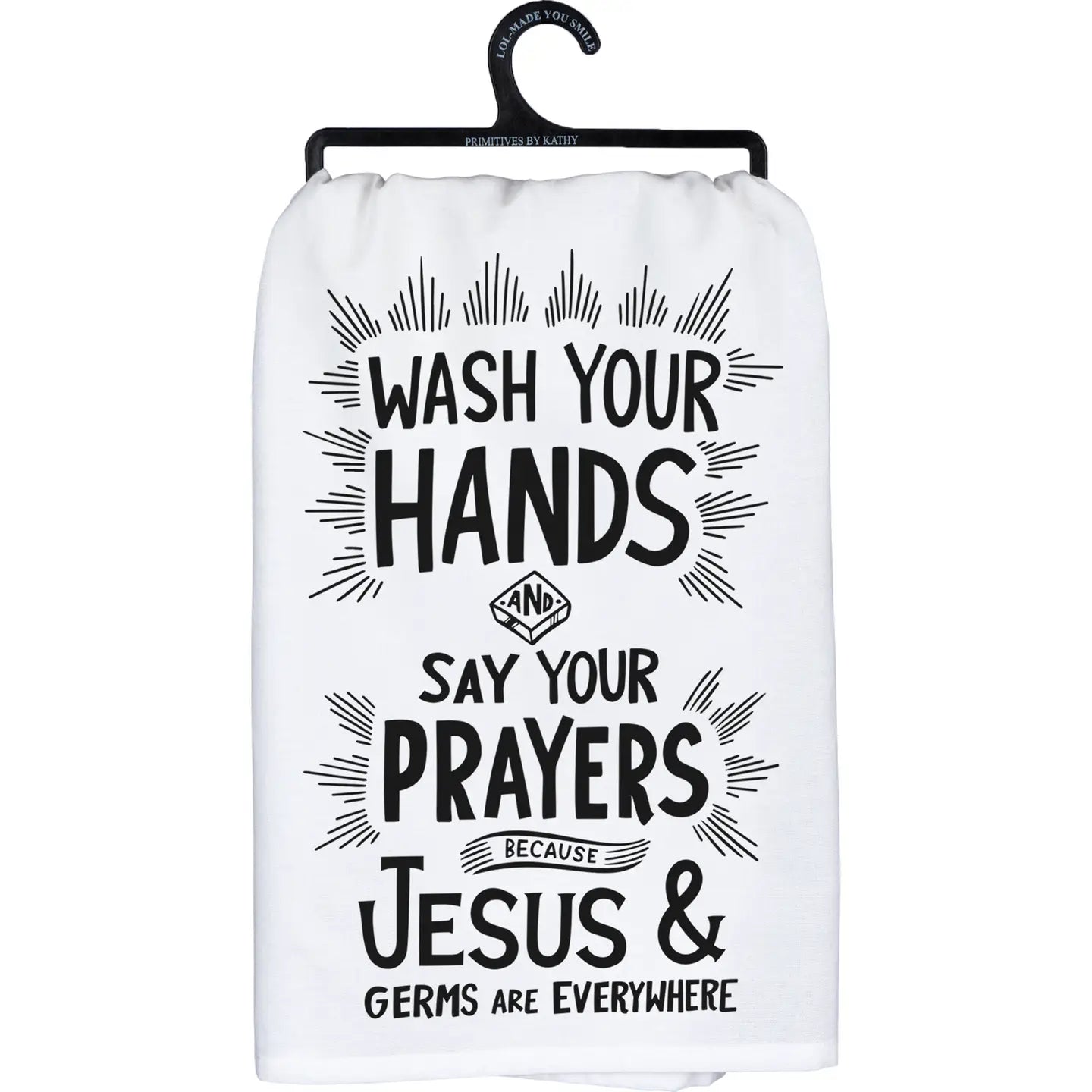 Jesus and Germs Are Everywhere Tea Towel