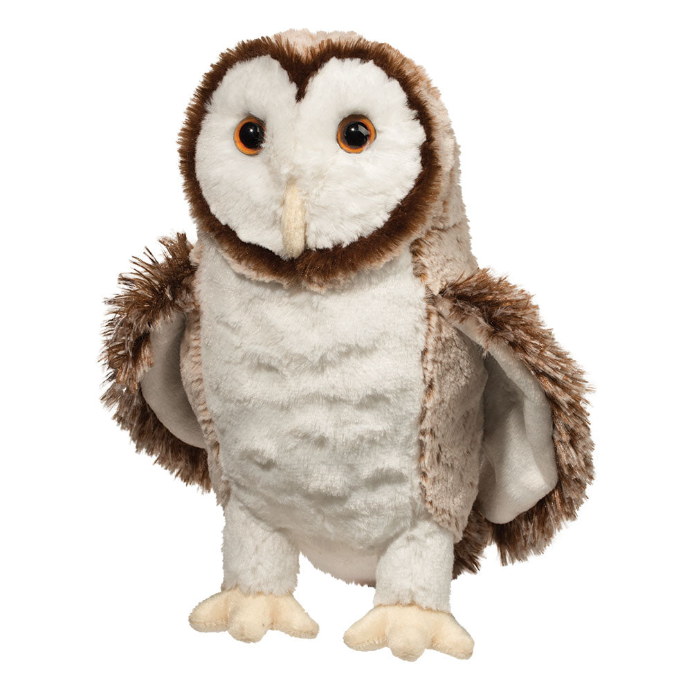 Douglas Swoop Barn Owl plush realistic owl stuffed animal with cream and brown feathers