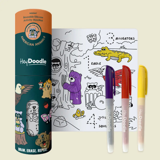 American Animals Mini Coloring & Doodle Mat