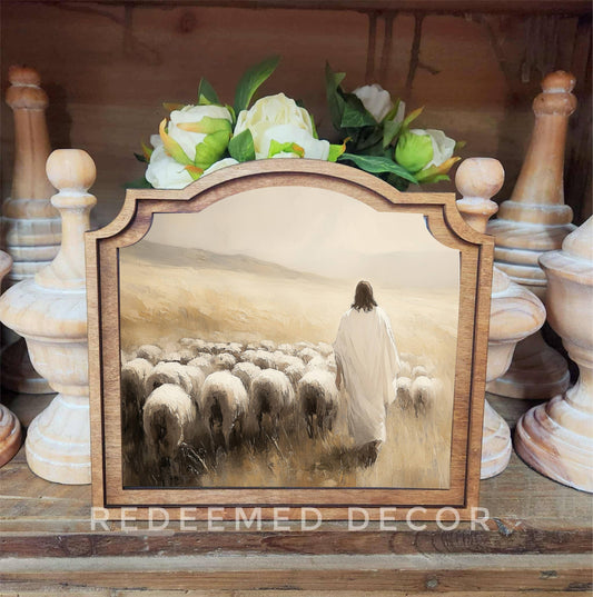 Provincial Jesus Sheep Framed Art
