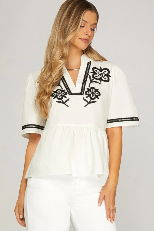 Magnolia Lane Embroidered Top