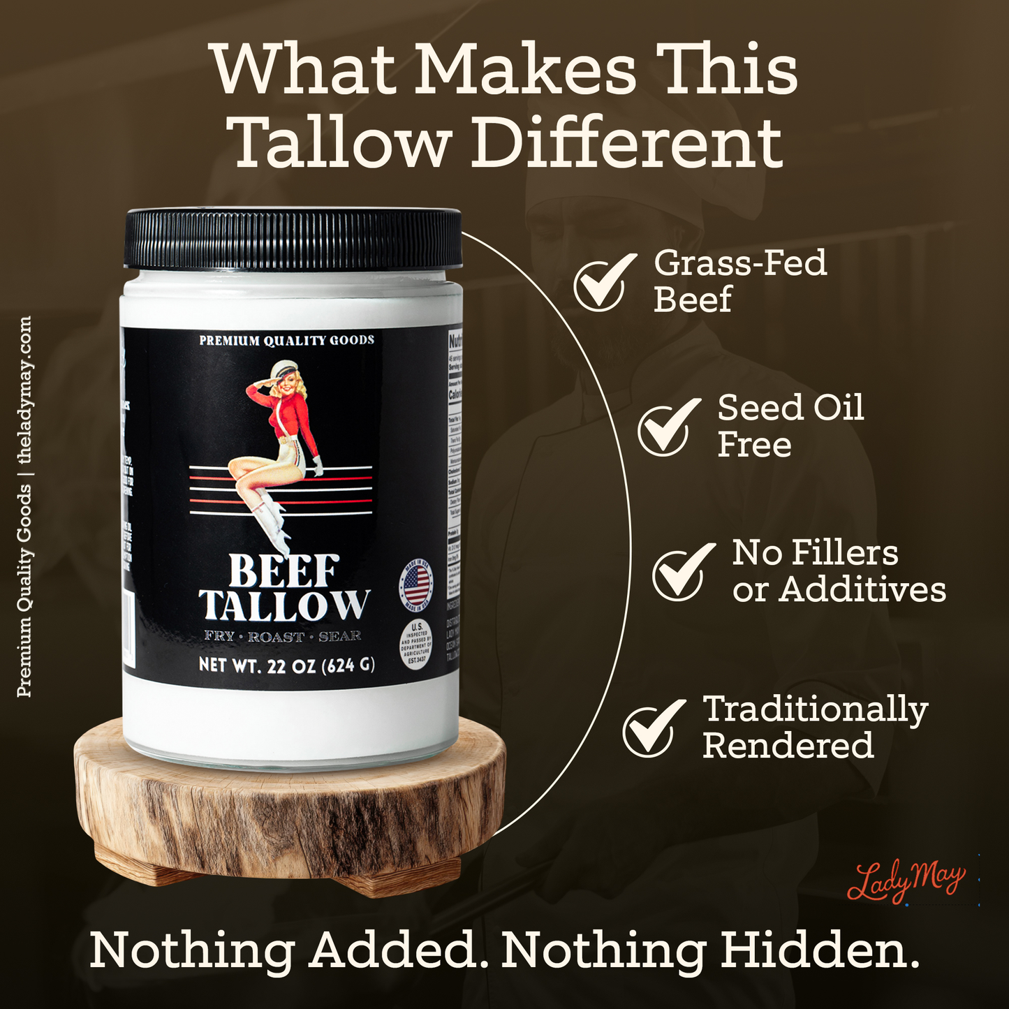 22oz Premium Grass-Fed Beef Tallow