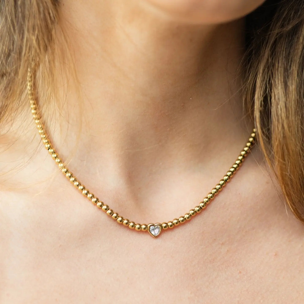 The Collins Beaded Heart Necklace