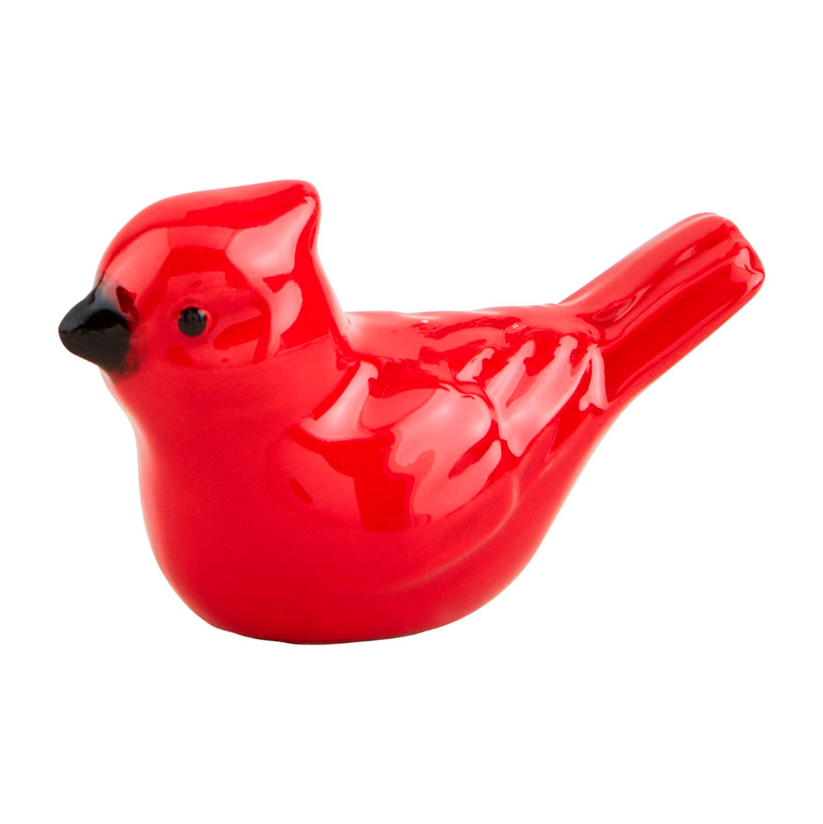Mud Pie miniature red cardinal ceramic keepsake figurine with glossy red finish and black beak, hand-painted memorial gift.