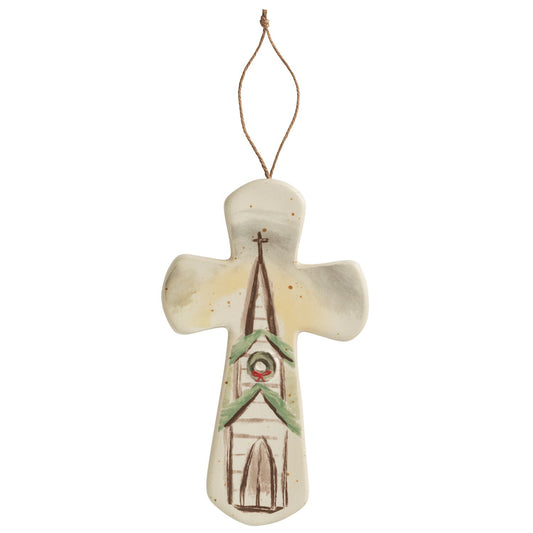 Ceramic Nativity Cross Hanger