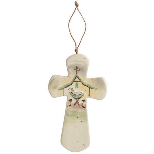 Ceramic Nativity Cross Hanger