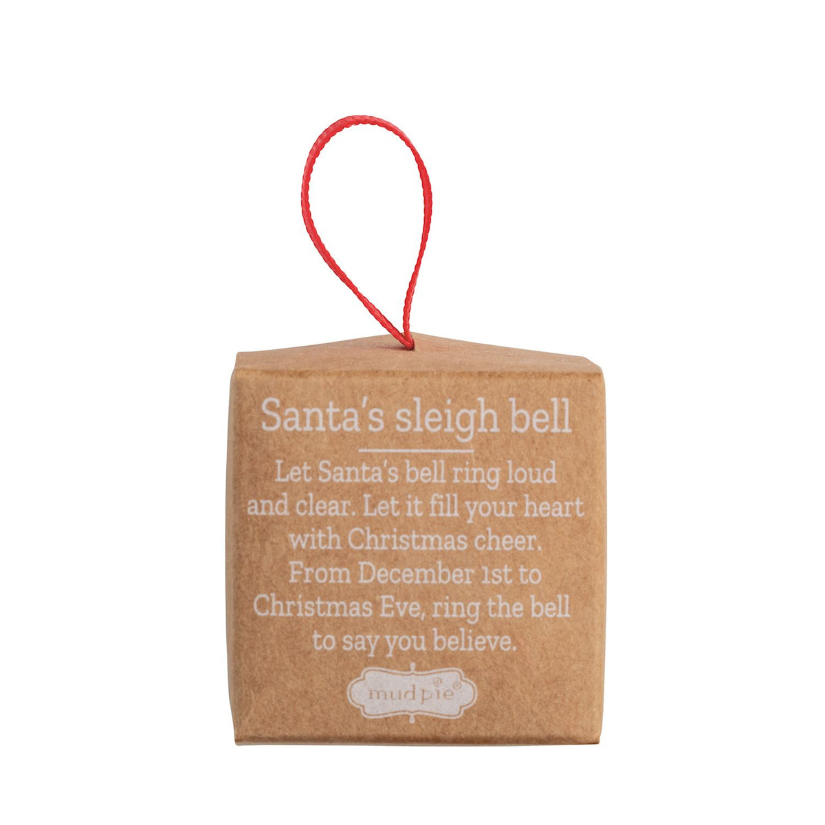 Pocket sleigh bell Christmas ornaments in red, gold and silver with grosgrain ribbon bows