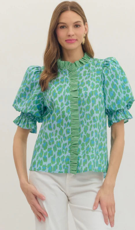 Wildflower Pop Puff Sleeve Top