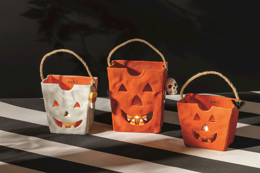 Sm Ceramic Treat Bag Lantern