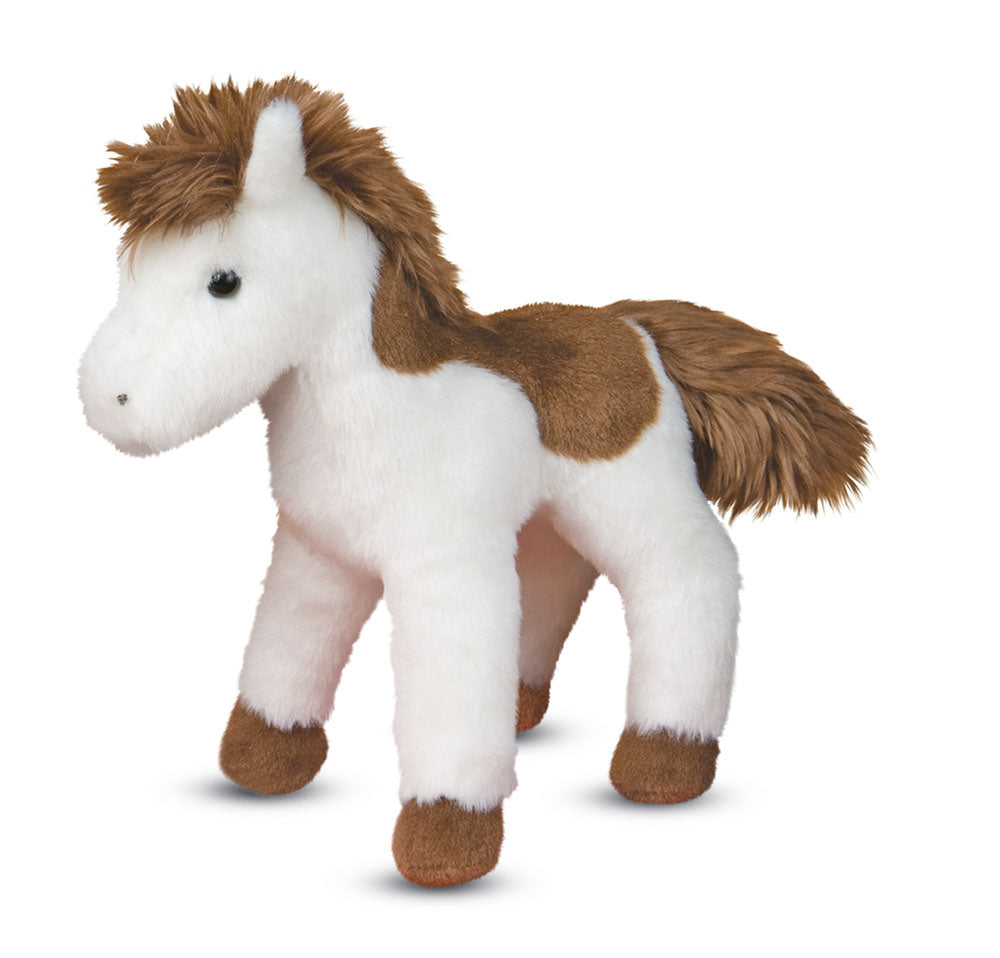 Douglas Arrow Head Paint Horse plush stuffed animal with brown and white pinto coat

