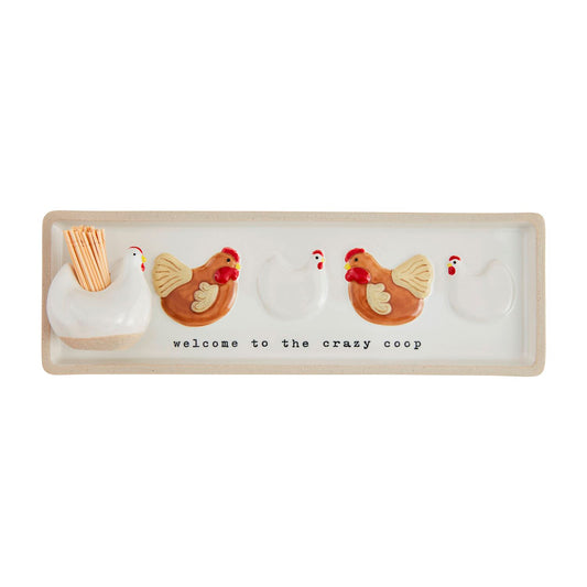 Chicken Tray and Toothpick Set