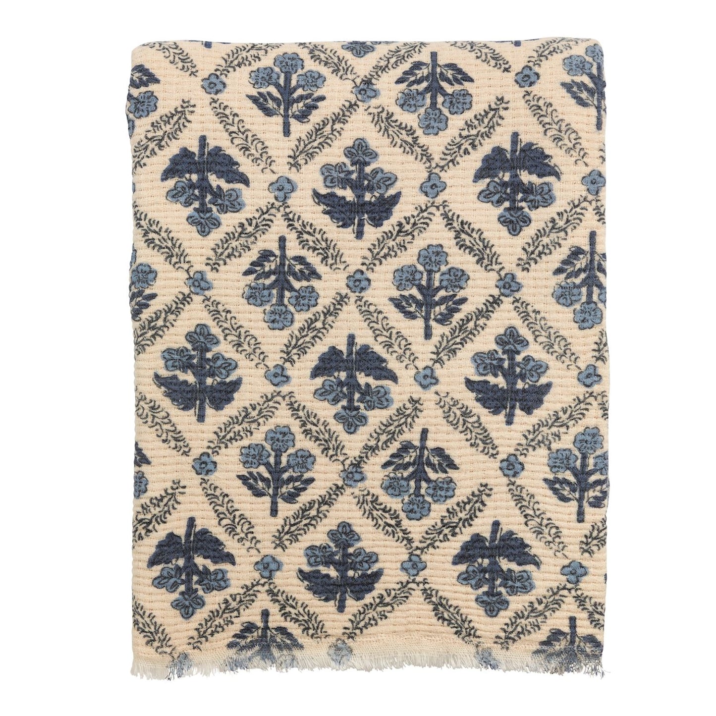 Blue Garden Floral Throw