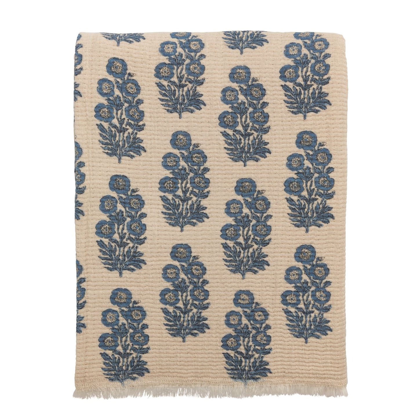Blue Garden Floral Throw