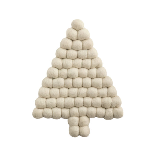 Tree Felted Pom Trivet