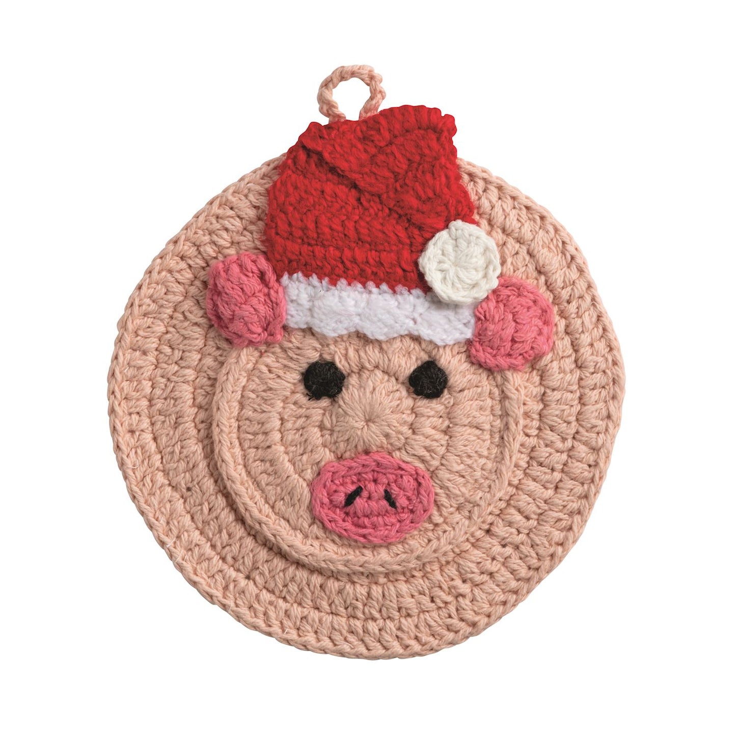 Christmas Pig Crochet Trivet