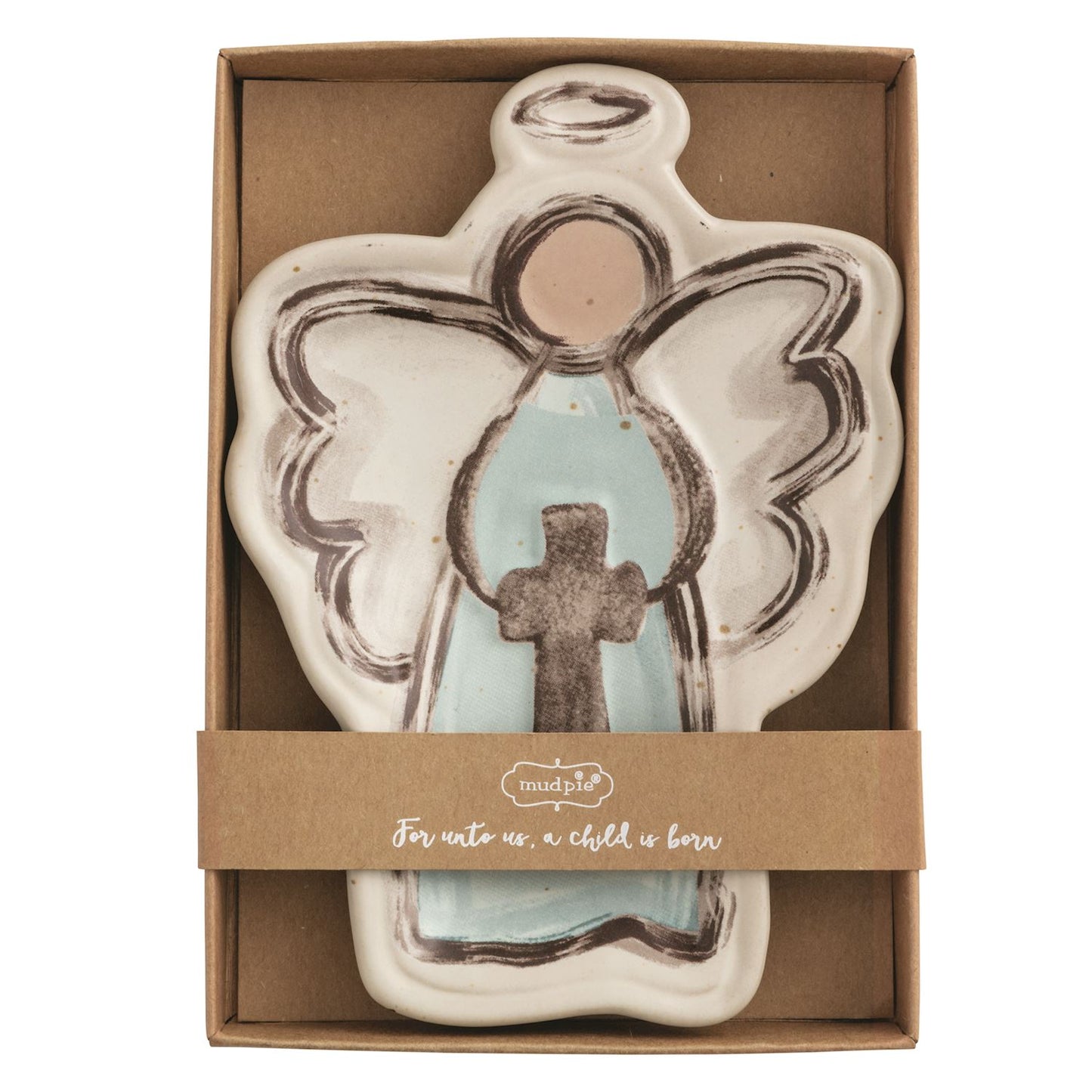Mud Pie hand-painted stoneware angel trinket dishes in three styles
