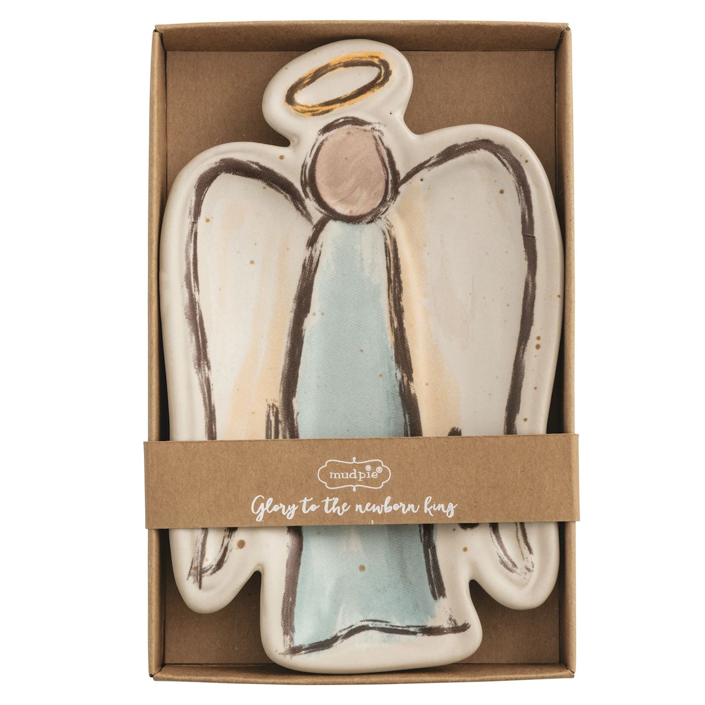 Mud Pie hand-painted stoneware angel trinket dishes in three styles