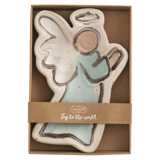 Mud Pie hand-painted stoneware angel trinket dishes in three styles