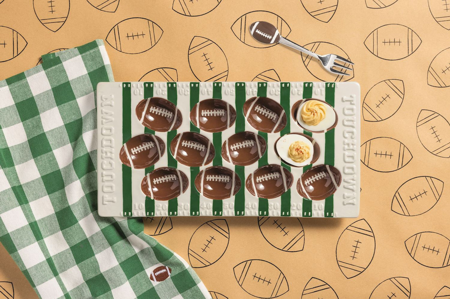 Football Deviled Egg Tray Set