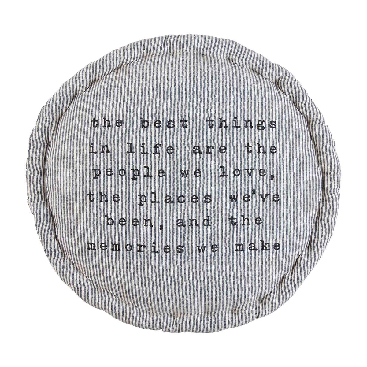 Tufted Gingham Round Pillow