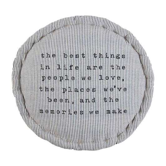 Tufted Gingham Round Pillow