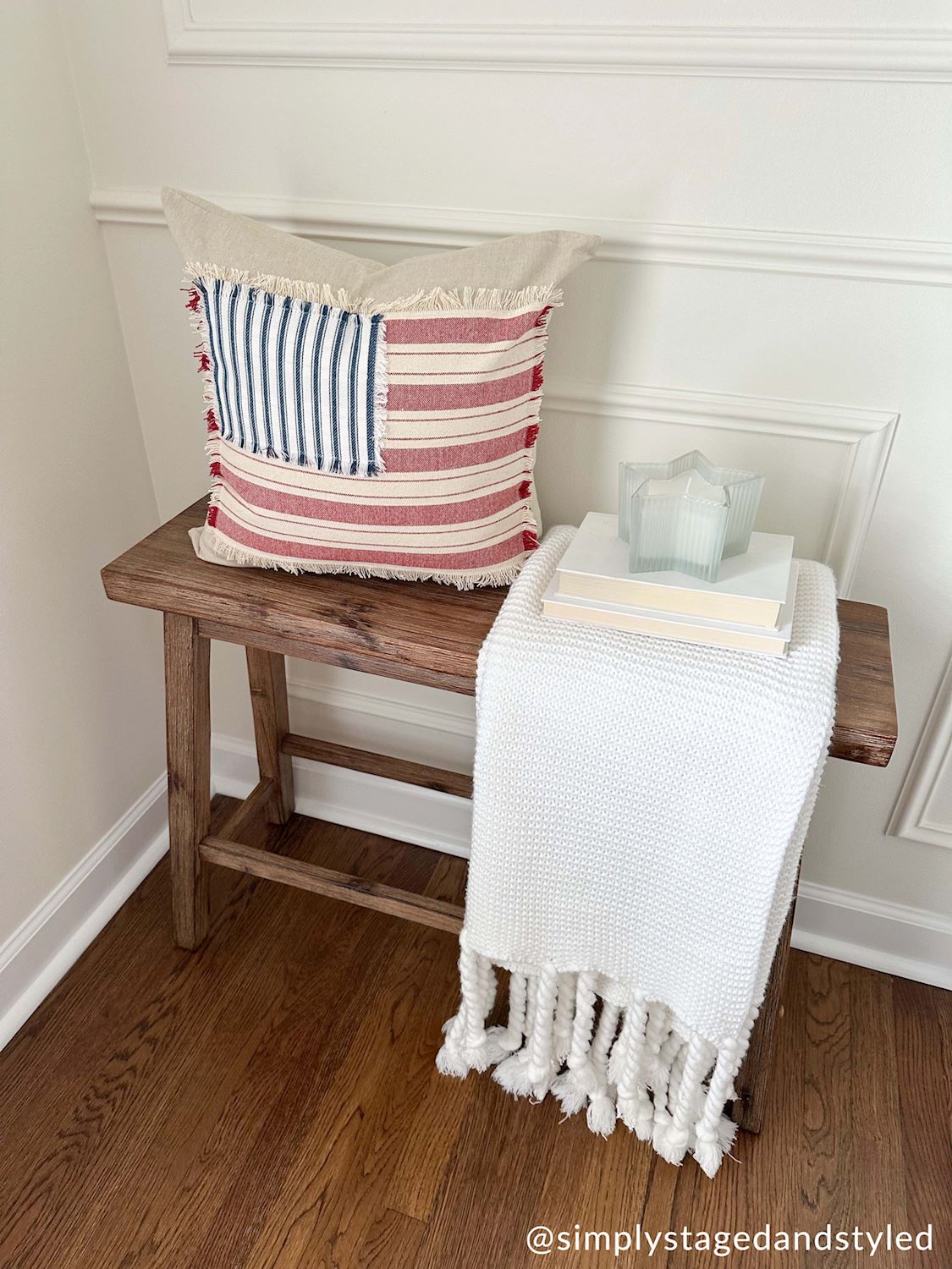 American Flag Applique Pillow