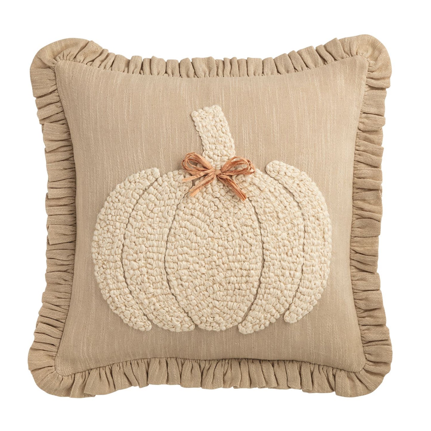 Square White Pumpkin Pillow