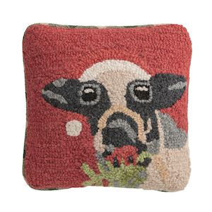 Christmas Cow Mini Hook Pillow
