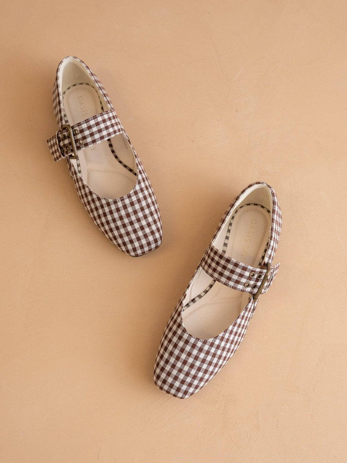 The Soho Coffee Gingham Ballet Flats