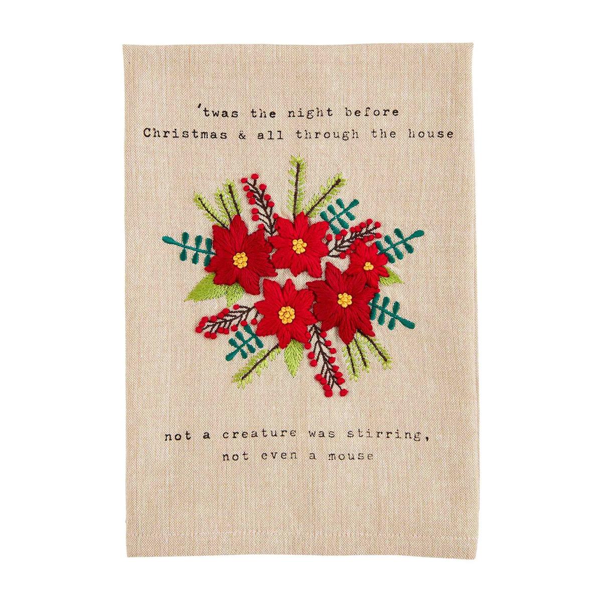 Christmas French Knot Tea Towel
