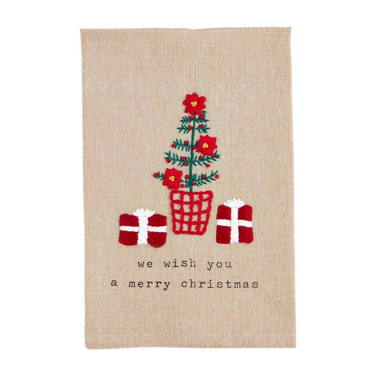 Christmas French Knot Tea Towel