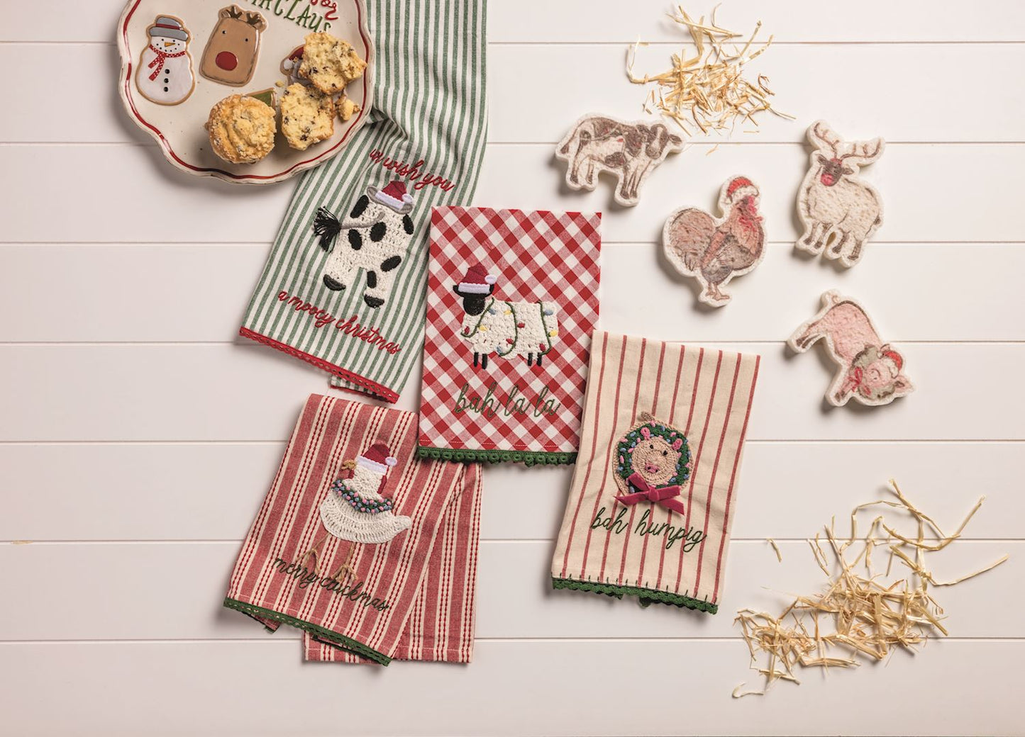 Farm Christmas Tea Towel