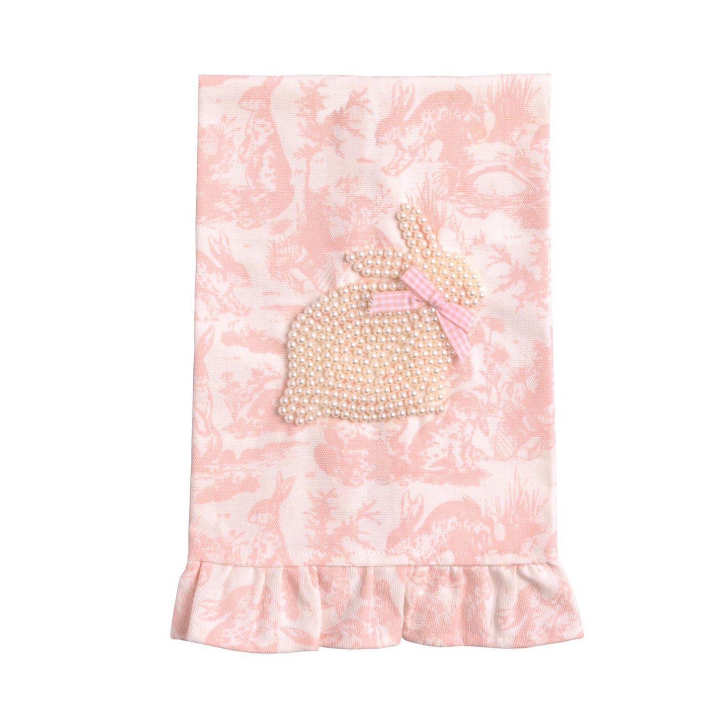 Pearl Bunny Toile Hand Towel