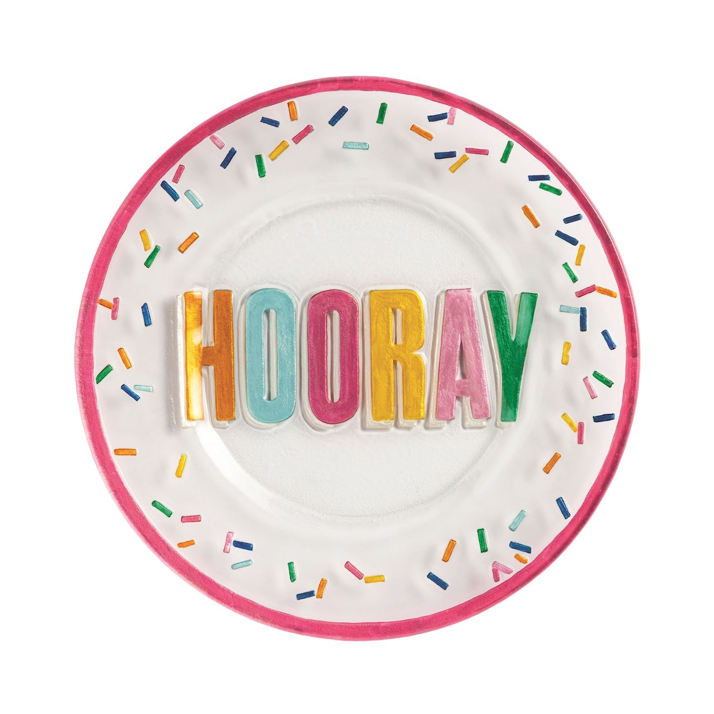 Hooray Celebration Glass Cake Plate