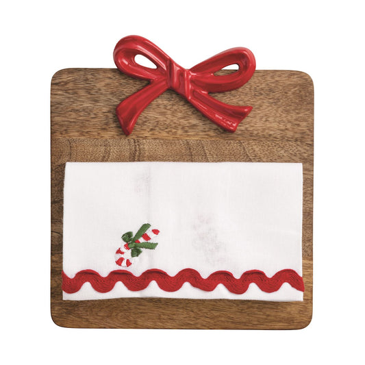 Red Bow Board & Towel Set