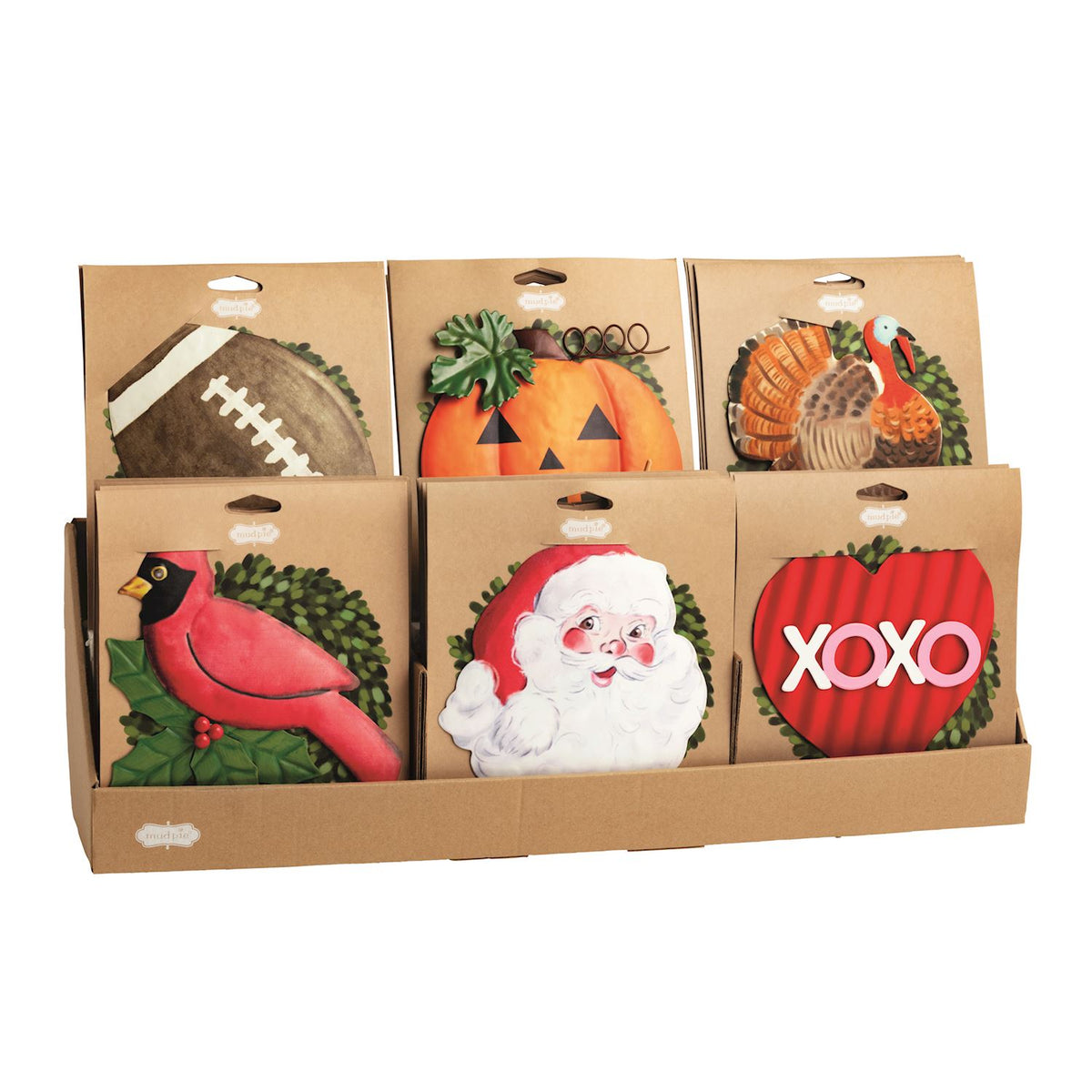 Welcome tin wreath interchangeable seasonal attachments for holidays and football season