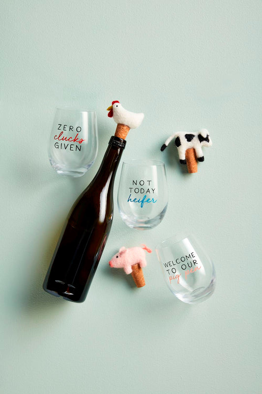 Farm Wine Glass Topper Set