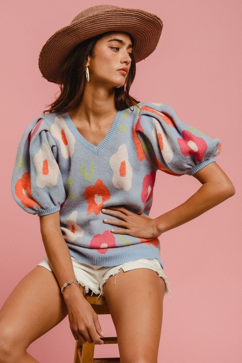 Bloom & Grace Puff Sleeve Sweater