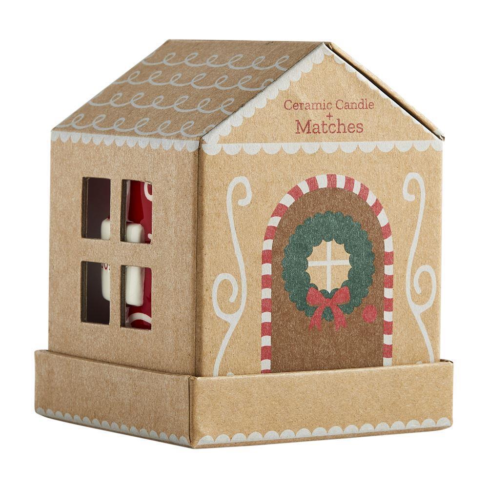 Gingerbread House Candle & Match Set