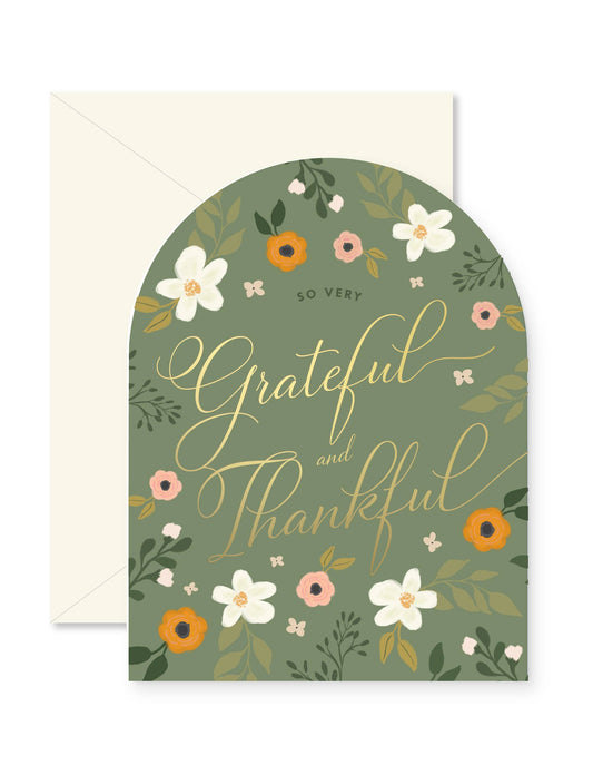 Grateful and Thankful Arch Greeting Card
