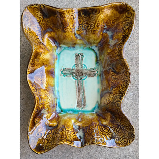 Turquoise Cross Friend Bowl