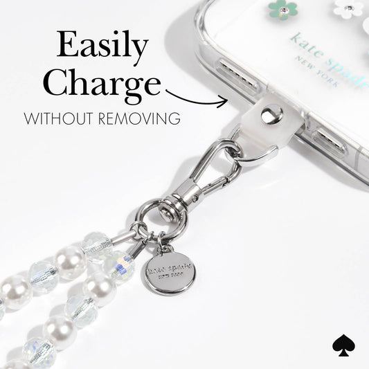 Kate Spade Rock Candy phone wristlet attachment with pearl and crystal-style beads