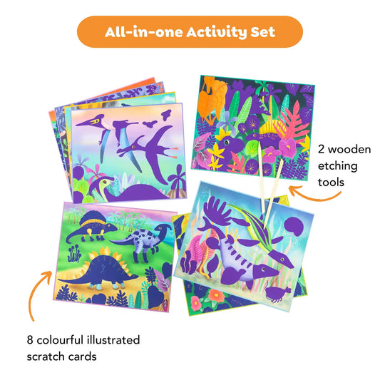 Dinosaurs Scratch Art