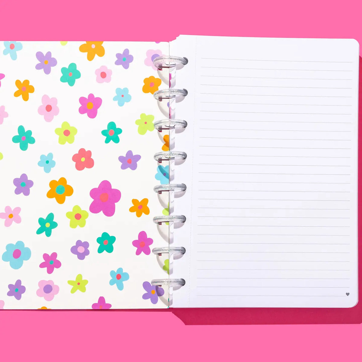 Inside Let Your Light Shine Christian notebook with lined pages and colorful floral cover