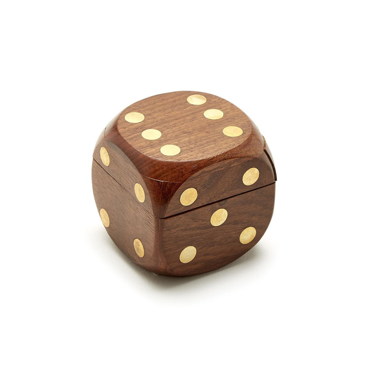 Acacia Wood Dice Box Set | Wooden Dice Game with Storage Box
