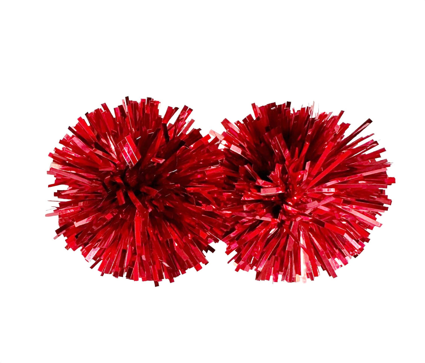 Red Tinsel Party Pom Stud