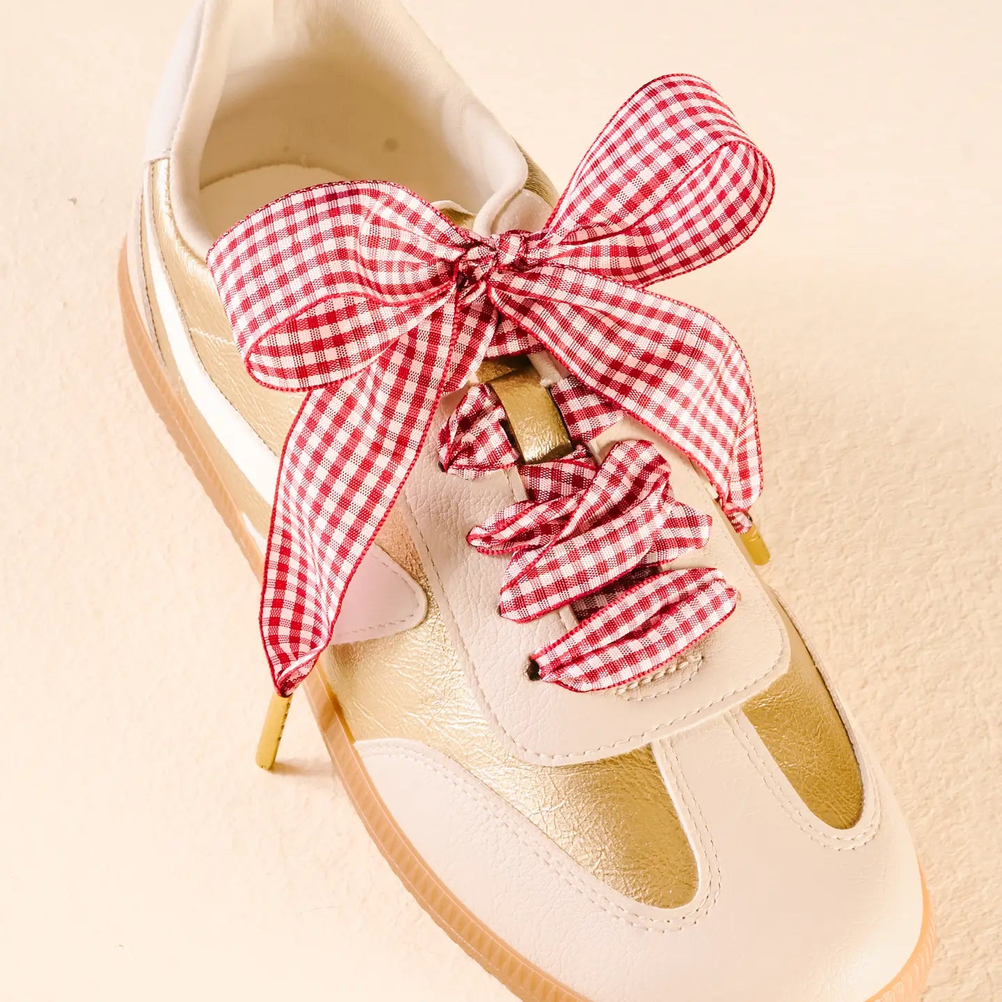 Gingham Red Step it Up Shoelaces