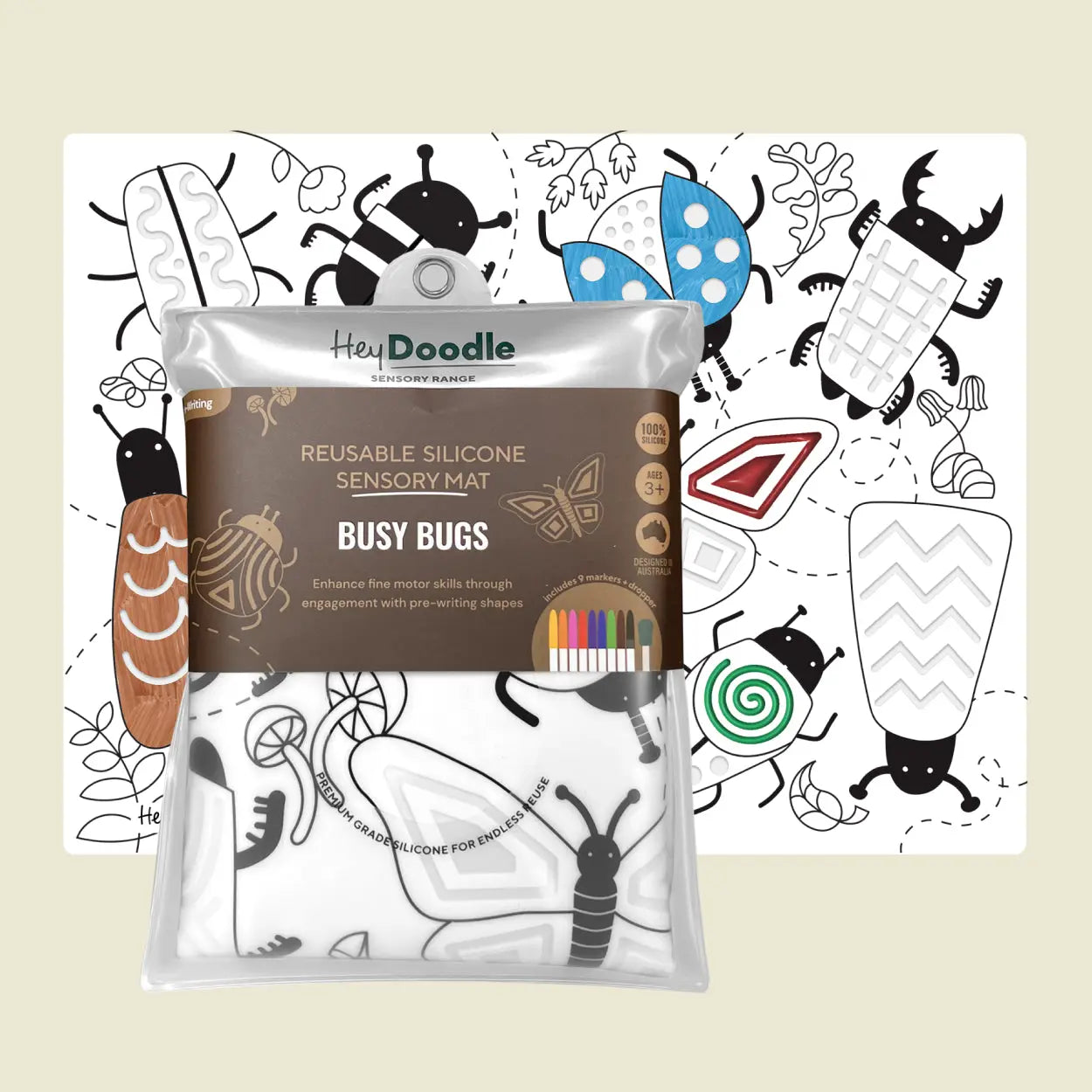 Busy Bugs Sensory Coloring  & Doodle Mat